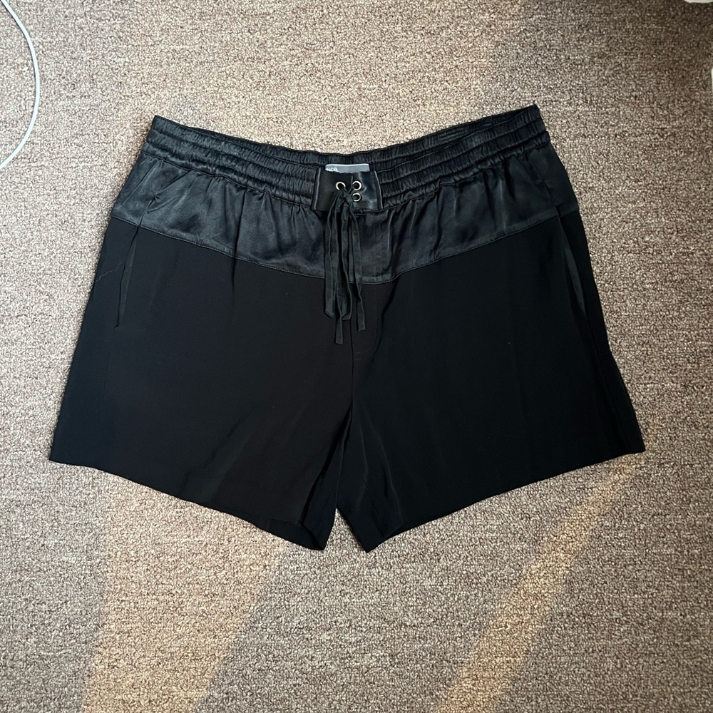 Black satin flowy Vince shorts